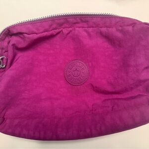 Kipling Magenta Canvas Cosmetic Pouch